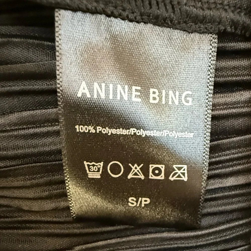 ANINE BING Black Billie Plissé Pleated Trousers Women’s Size Small NWT - Picture 9 of 14